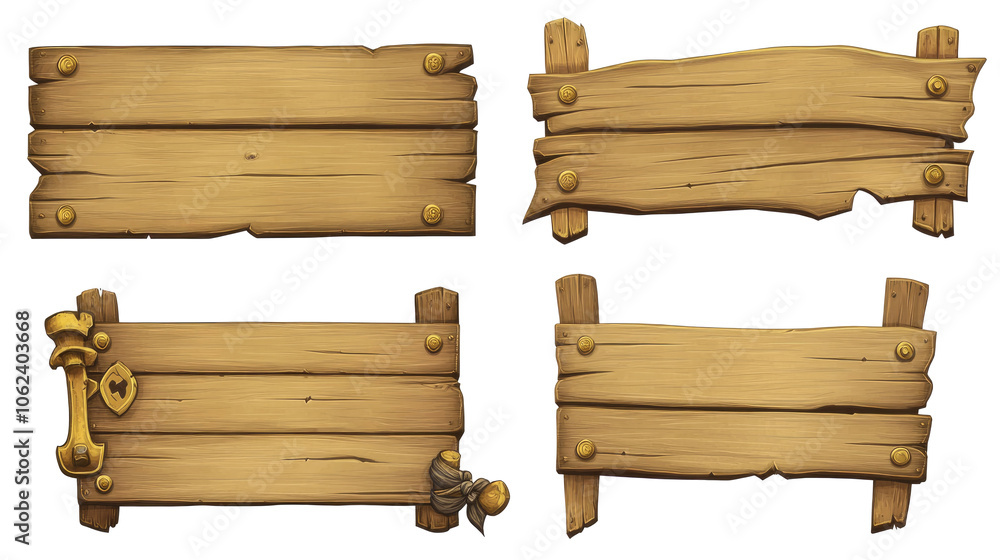 Medieval Wooden Frames and Game Panels on Transparent Background Generative AI Medieval Wooden Frames and Game Panels on Transparent Background Generative AI