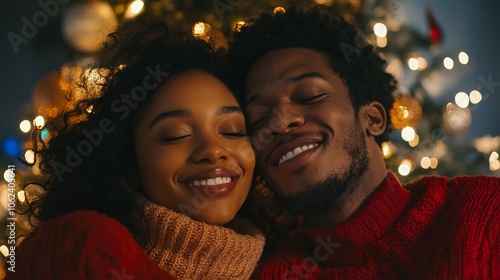 Cozy Christmas Moment Between Couples