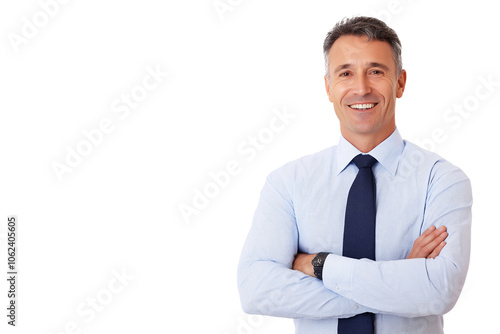 Confident Businessman Portrait Smiling Professional in Blue Shirt and Tie