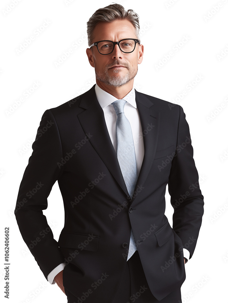 Confident Businessman in Suit and Glasses Portrait Confident Businessman in Suit and Glasses Portrait