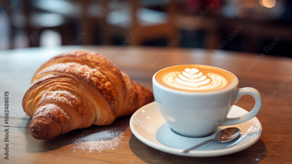 a close-up of coffees and pastry a close-up of coffees and pastry