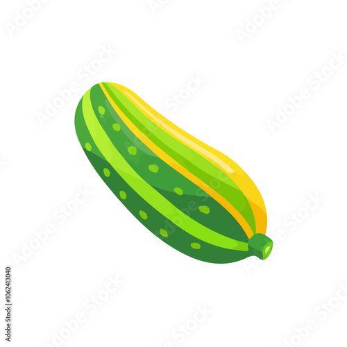 2D flat vector illustration cucumber icon isolated on a white background.