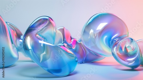 Fluid round abstract shape, futuristic modern banner design template, liquid glass stylized frame, 3d illustration.