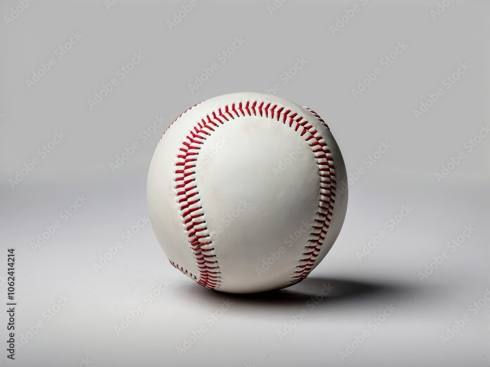 A white baseball isolated on a white background A white baseball isolated on a white background
