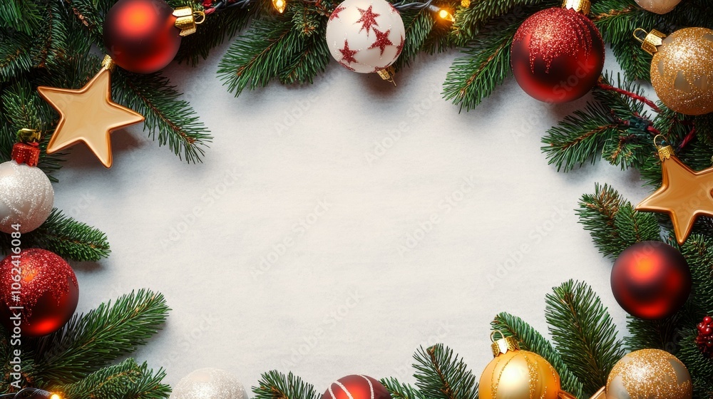 Festive Christmas wreath adorned with ornaments, red bows, pinecones, and green foliage on wooden door. Festive Christmas wreath adorned with ornaments, red bows, pinecones, and green foliage on wooden door.