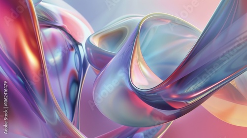 Fluid round abstract shape, futuristic modern banner design template, liquid glass stylized frame, 3d illustration.