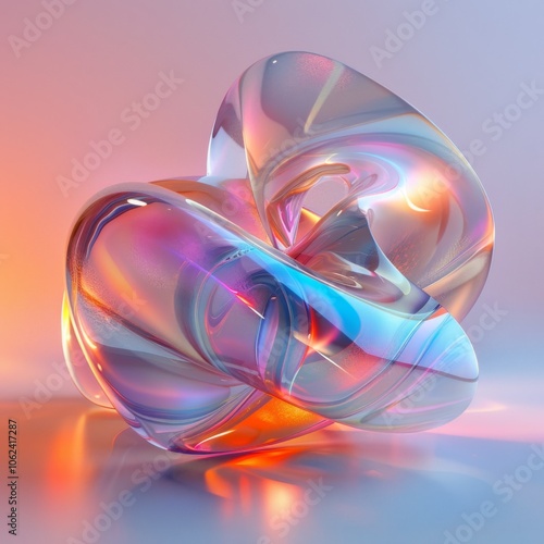 Fluid round abstract shape, futuristic modern banner design template, liquid glass stylized frame, 3d illustration.