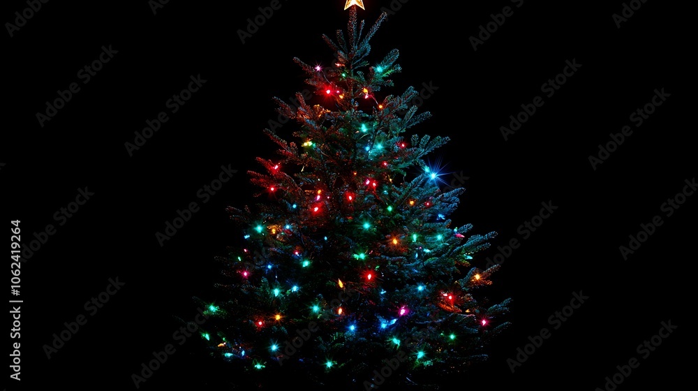 Christmas tree with twinkling lights Christmas tree with twinkling lights