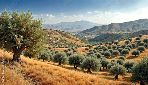 Greece Olive Harvest Landscape photo