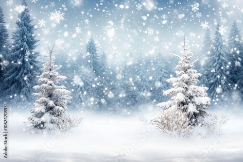 Wallpaper Mural Landscape of a winter forest covered in snow and frost in the morning. Torontodigital.ca