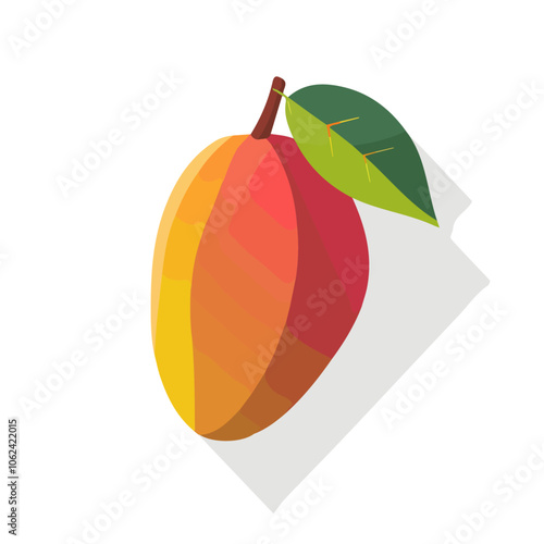 2D flat vector illustration mango isolated on a white background.