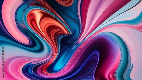 Abstract colorful wavy background. Generative Ai.