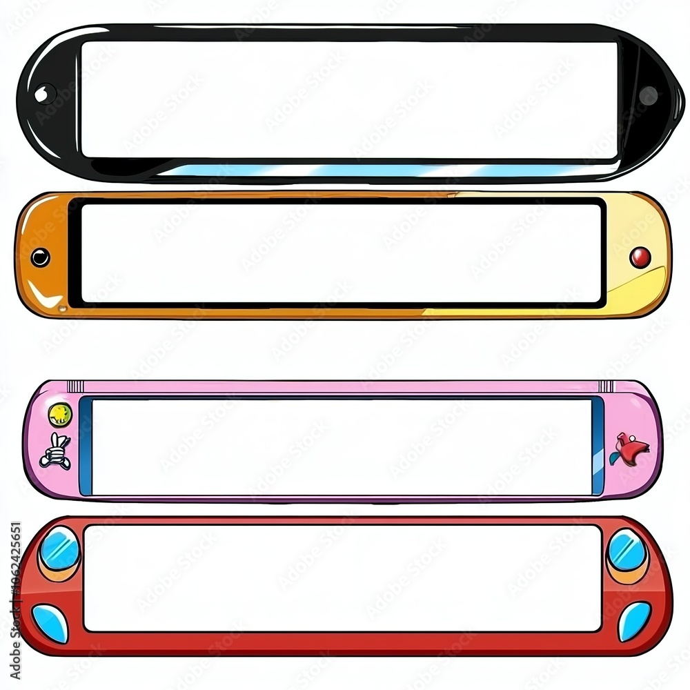 border UI elements isolated on white background