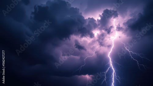 Stormy Sky with Lightning Background