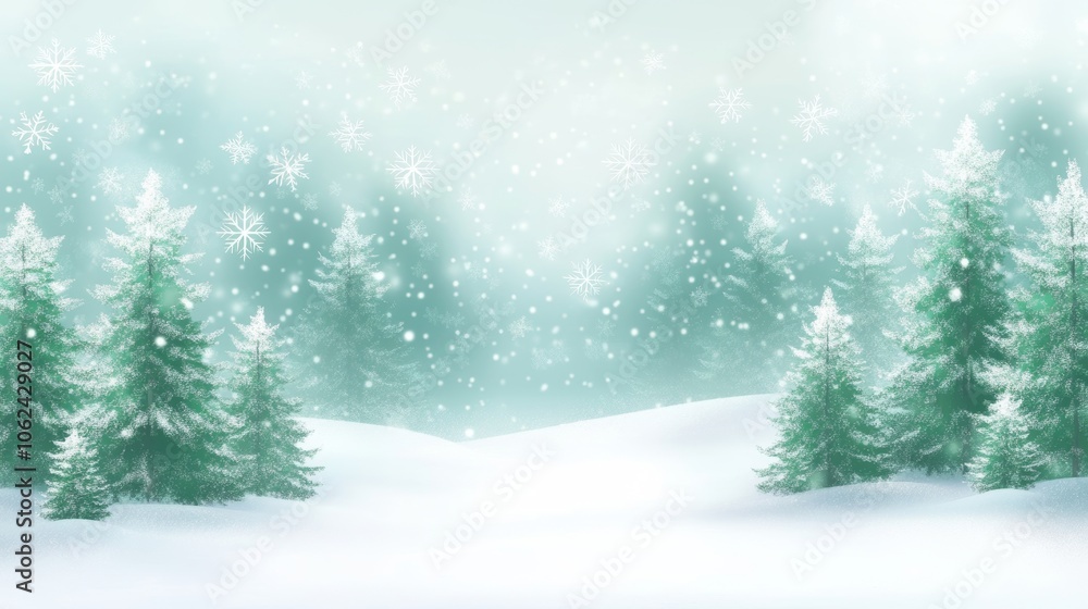 Decorative Christmas and new year background with white snow and pine trees. Decorative Christmas and new year background with white snow and pine trees.