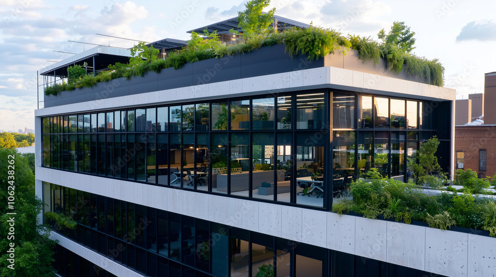 Creative Office Building with Rooftop Garden and Flexible Workspaces Creative Office Building with Rooftop Garden and Flexible Workspaces