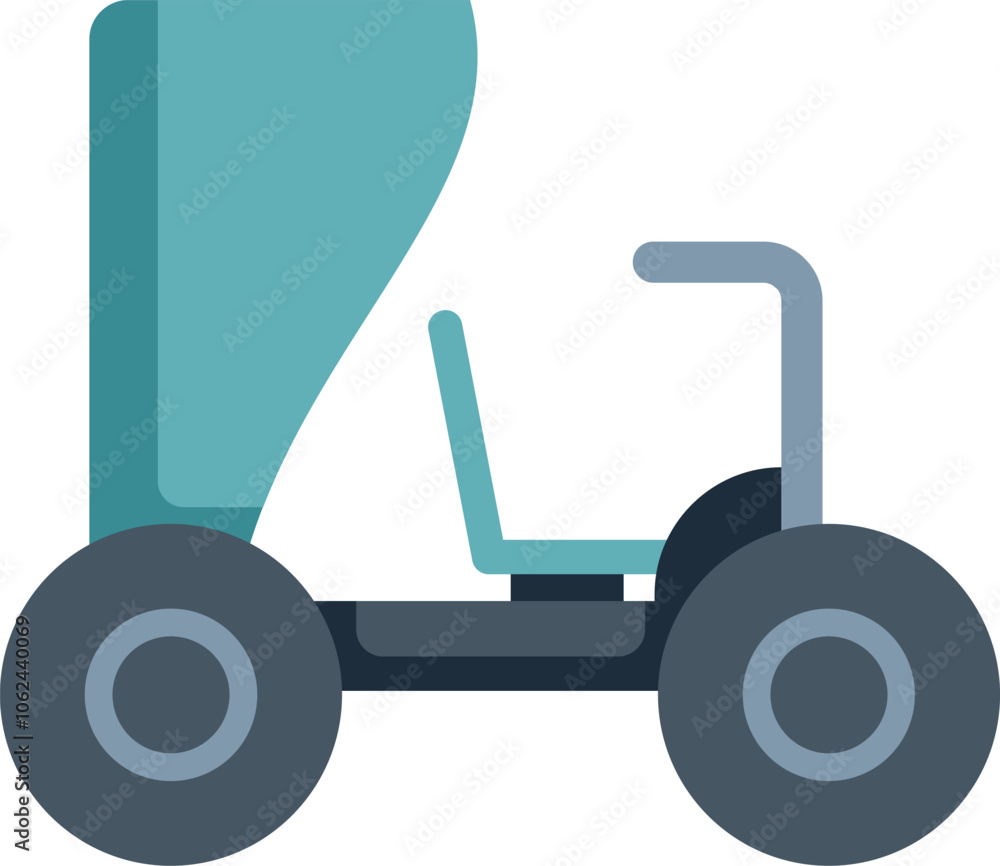 Cartoon moon buggy standing on lunar surface, exploring new planets and galaxies Cartoon moon buggy standing on lunar surface, exploring new planets and galaxies