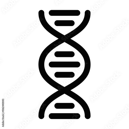Minimalist DNA helix icon, representing genetics, science, and research. Vector illustration. Editable stroke.