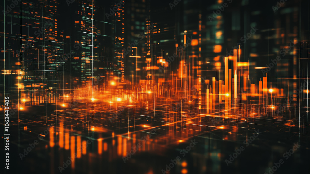 Fototapeta premium charts and graphs with statistics to innovative analyze business potential and forecast future development of companies growth.