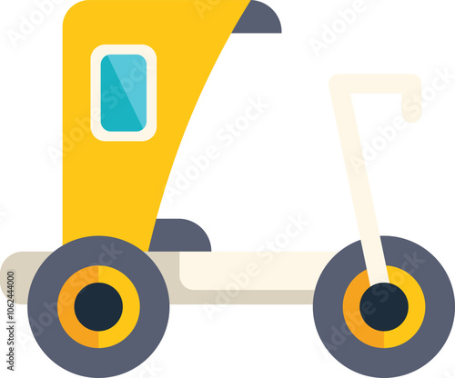 Yellow tuk tuk vehicle representing affordable asian taxi cab service