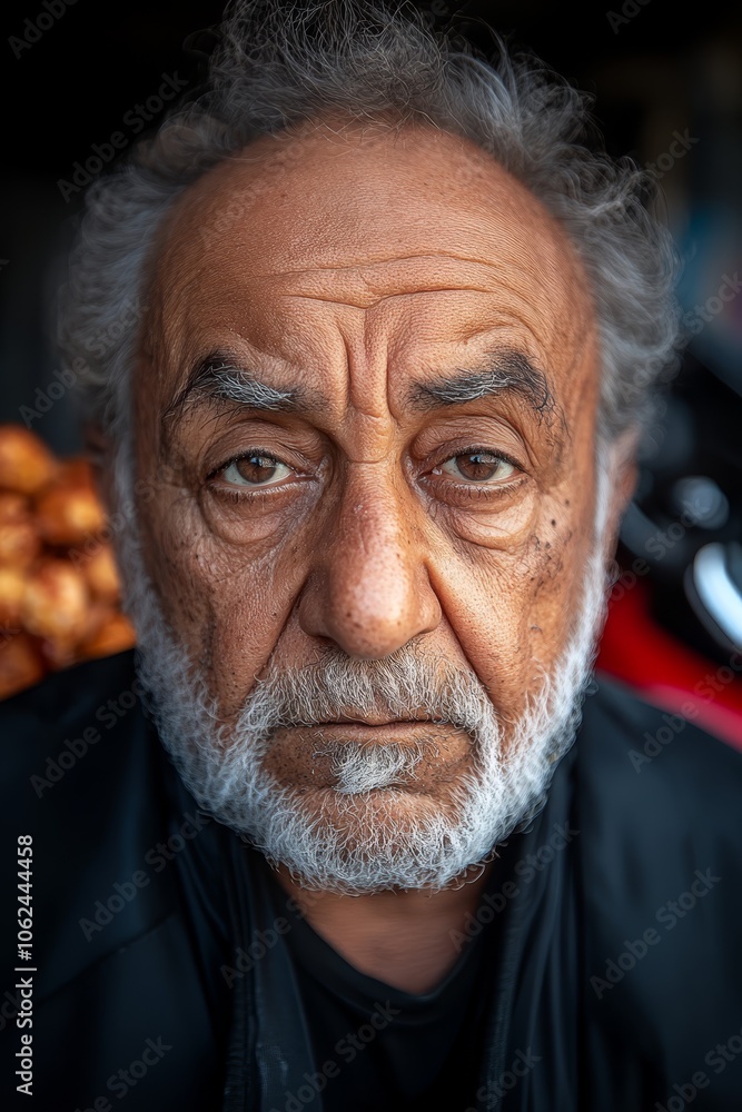 A close up of an old man with a white beard A close up of an old man with a white beard