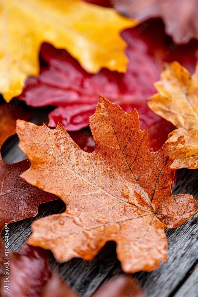 A bunch of leaves laying on top of a wooden table A bunch of leaves laying on top of a wooden table