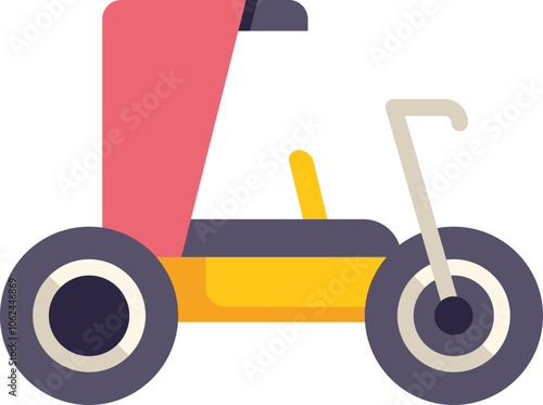 Foto Colorful pedal go kart is waiting to be ridden on a nice summer day
