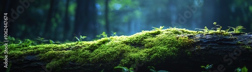 Explore the enchanting beauty of lush green moss in a tranquil forest landscape