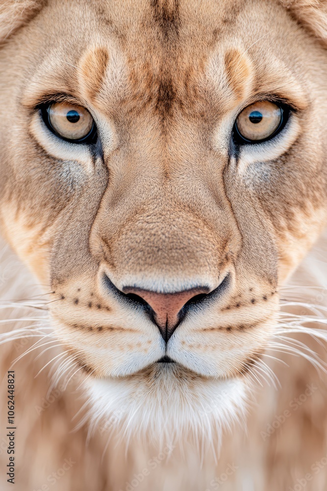 A close up of a lion's face with blue eyes A close up of a lion's face with blue eyes