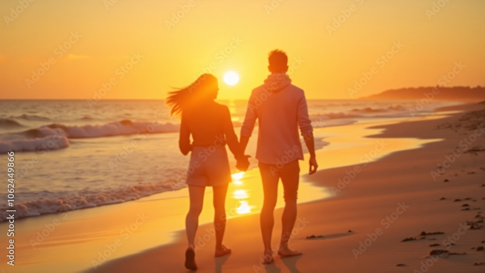 Two friends walking hand in hand along a serene beach at sunset, enjoying a moment of connection Two friends walking hand in hand along a serene beach at sunset, enjoying a moment of connection