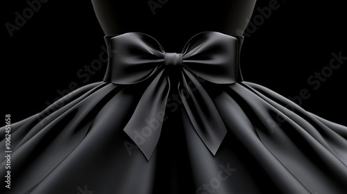 A black dress with a large bow on the back