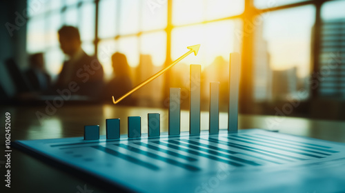 charts and graphs with statistics to innovation analyze business potential and forecast future development of companies growth.