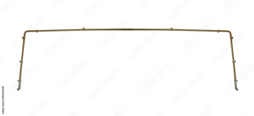 Cables mounted on the wall in a sheath. On isolated transparent background.