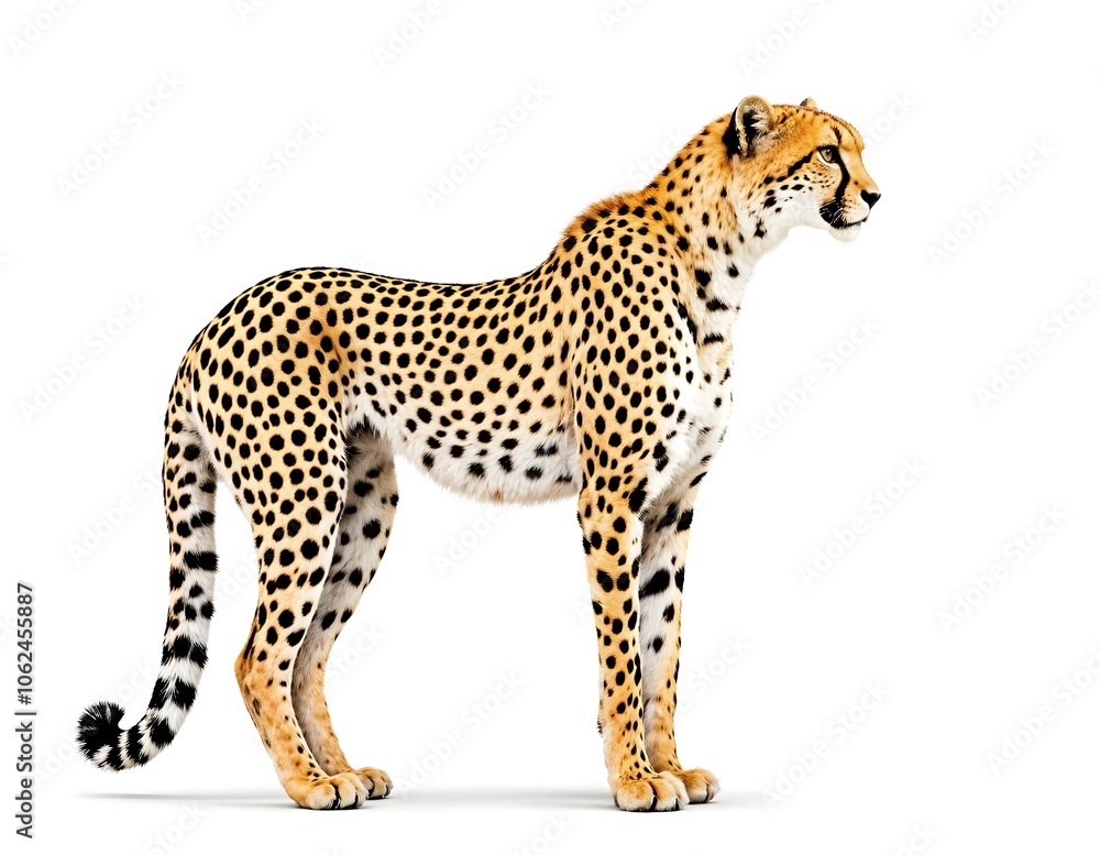 standing cheetah on white background standing cheetah on white background