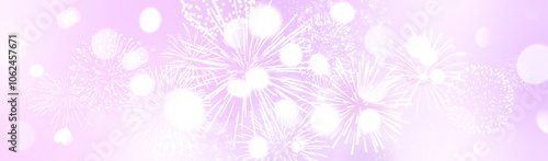 Pink fireworks banner, pink abstract vector background