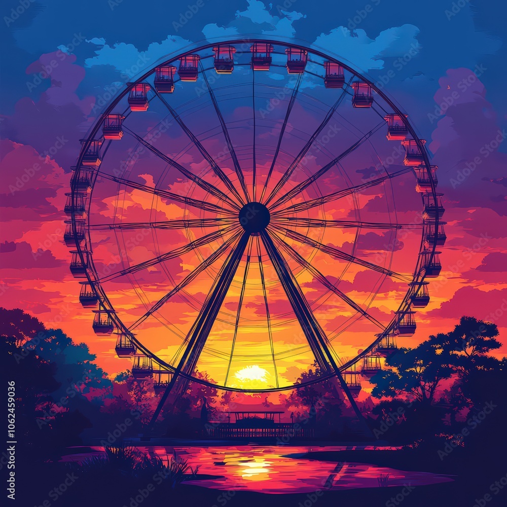 ferris wheel in the night ferris wheel in the night