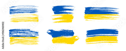 Set of Ukrainian national flags