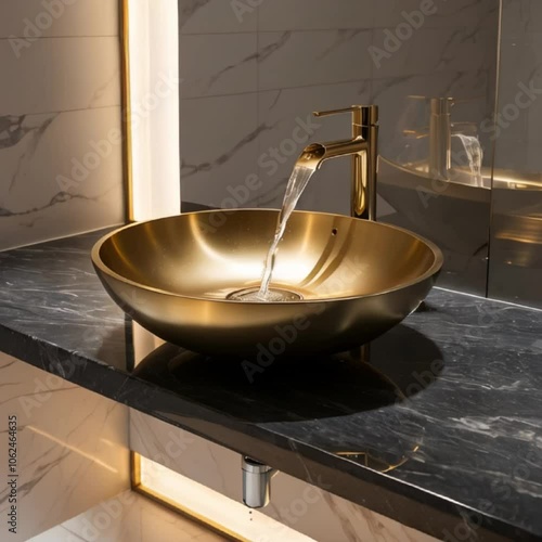 modern interior of the bathroom, 4k animation video