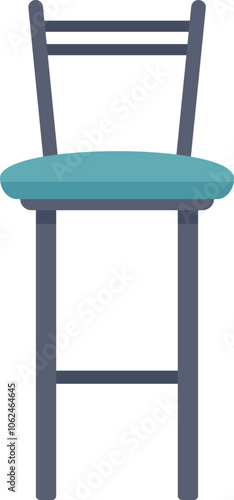 Modern bar stool with blue upholstered seat, providing comfortable seating at a bar counter