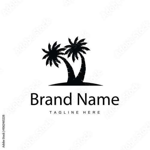 Wallpaper Mural Coconut Tree Logo Design, Beach Plant Vector, Palm Tree Summer, Illustration Template Torontodigital.ca