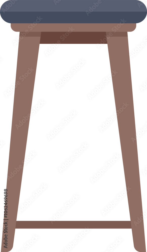 Simple yet stylish wooden bar stool with soft seat, providing a comfortable seating option Simple yet stylish wooden bar stool with soft seat, providing a comfortable seating option