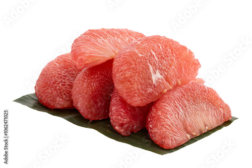  Pomelo or Citrus maxima fruit on transparent background.