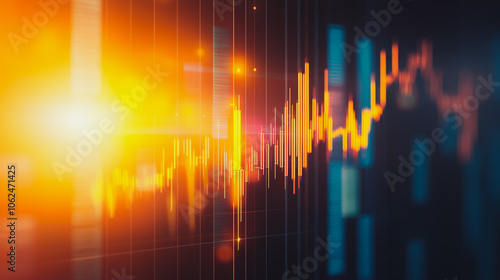 charts and graphs with statistics to innovation analyze business potential and forecast future development of companies growth.