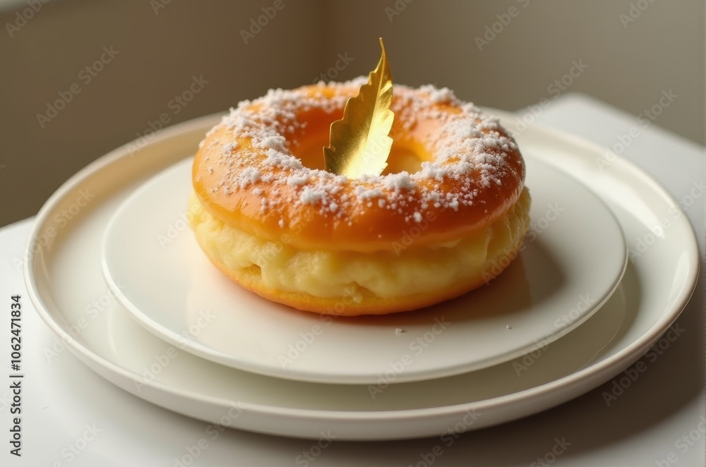 Rosca de Reyes with golden leaf accent symbolizing tradition and Epiphany