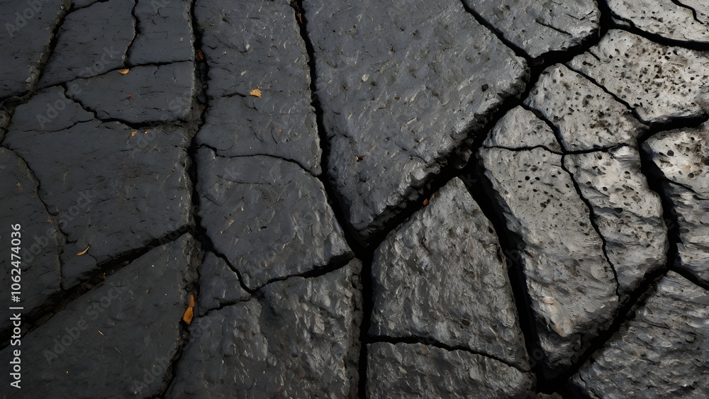 Obraz premium Urban Asphalt Texture with Cracks and Oil Stains for Realistic Backdrops