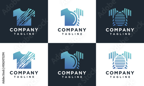 T-shirt logo design template collection.set of unique T-shirt logo icons.