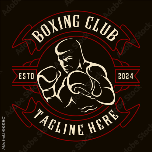 boxing logo. with boxer's icon, for boxing kleb