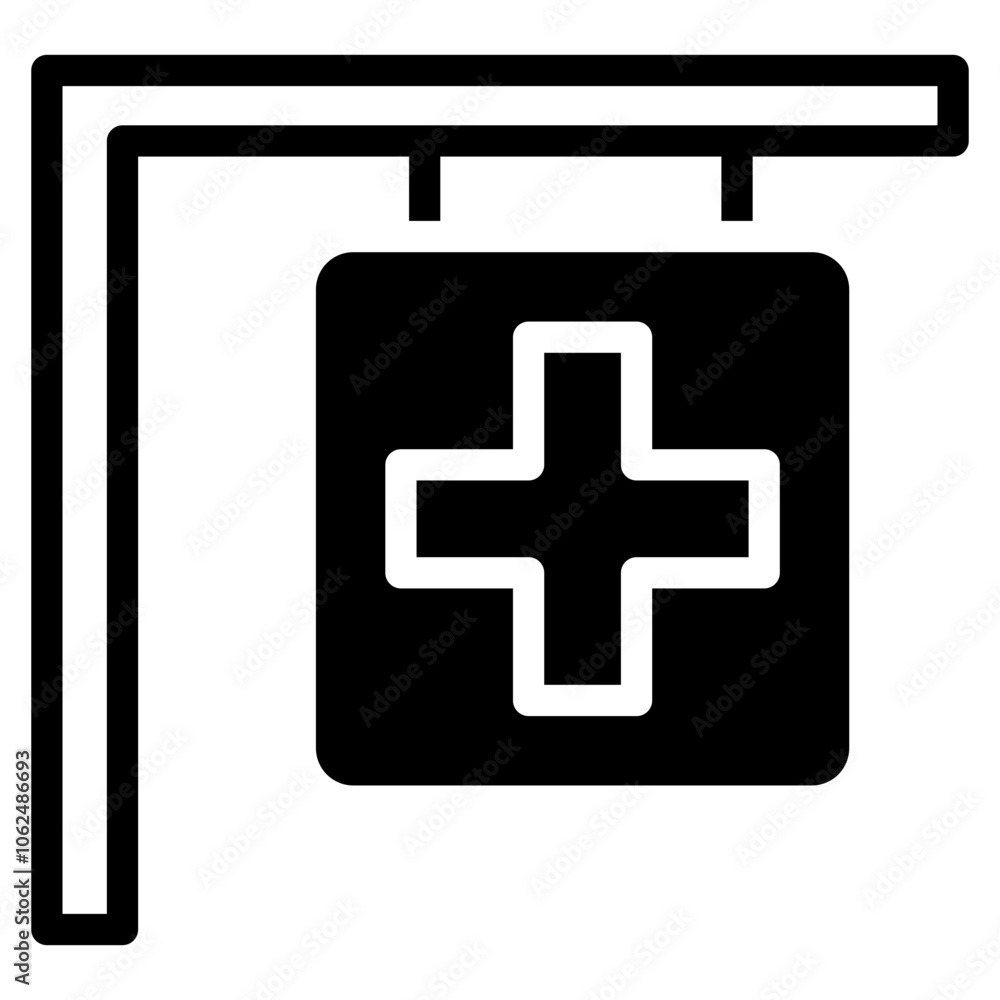 hospital sign board healthcare medical icon hospital sign board healthcare medical icon