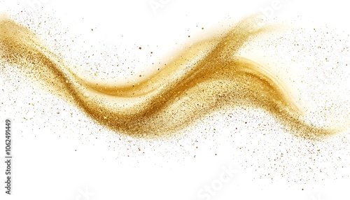 A swirling elegance of gold dust, isolated PNG file on a transparent background.