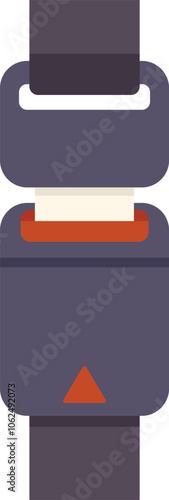 Seat belt buckle fastened while driving representing the concept of safety in vehicles